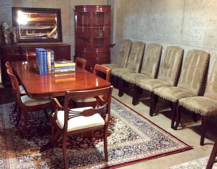Dining Table, Chairs, Corner Cabinets, Rugs, Mirrors, Home Decor & More