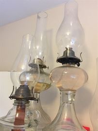 Antique oil lamps 