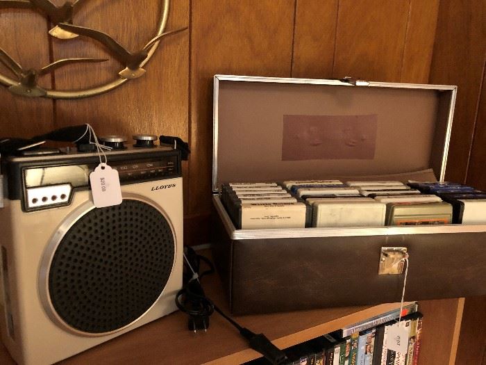 8 Track Player and 8 Track Tapes