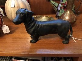 Vintage Cast Iron Dachshund Bank
