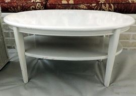 White Oval 2 Tier Coffee Table