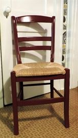 Pottery Barn Red Chair with Rush Seat