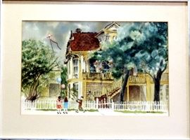 Original Watercolor by Odette Ruben, Texas City Artist, 3001 Ave O, Galveston, TX