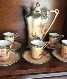 Nippon Chocolate Pot and 6 cups and saucers