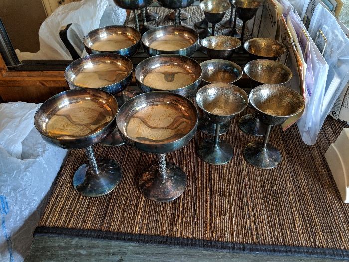 Silver plated goblets 