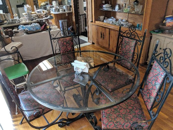 Wrought Iron dining table and chairs 