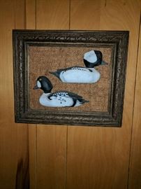 Hand carved, wooden ducks