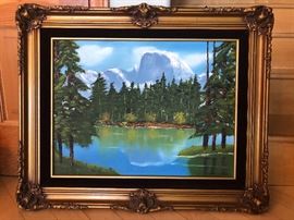 Beautiful Yosemite Half Dome Oil Painting