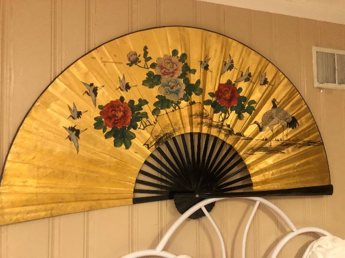 Large Decorative Gold Fan