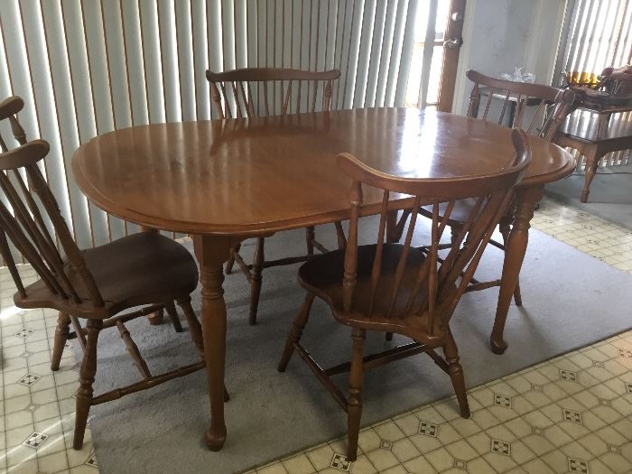 Country table and four chairs.