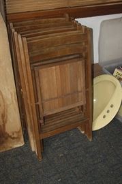 OLD WOOD FOLDING CHAIRS