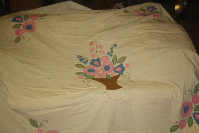 HAND EMBROIDERED BEDSPREAD