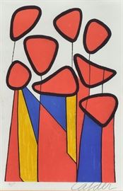 Alexander Calder
Squash Blossoms
13" x 8 1/2" (sight) lithograph
pencil signed lower right, artist's proof
