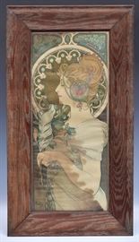 Alphonse Mucha
Feather
21 1/2" x 9 1/2" lithograph
signed lower left, circa 1900