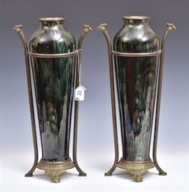 Pair of Art Nouveau Pottery Vases