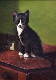 Sydney Brackett
Seated Cat
14" x 10" oil on canvas
signed lower right