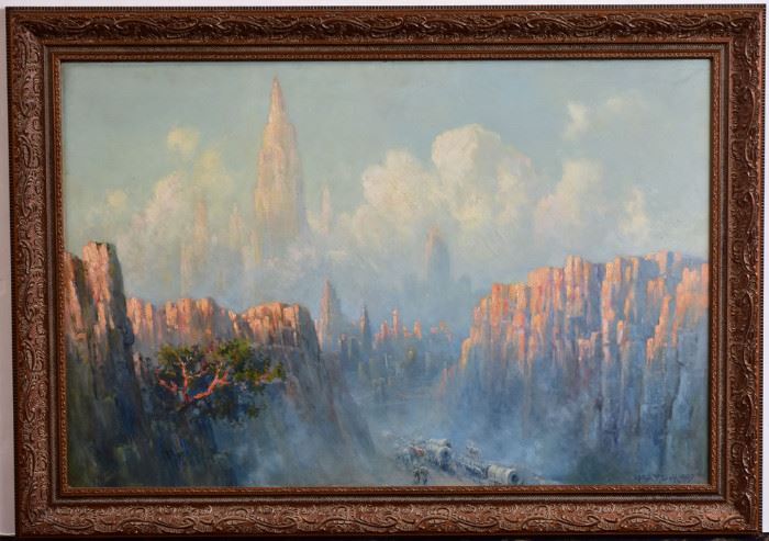 Arthur Diehl
Wagon Train
31" x 48" oil on board
signed and dated 1927 lower right