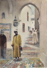 Gustavo Simoni
Orientalist Scene
10" x 7" water color
signed and dated 1882 lower right
unframed
