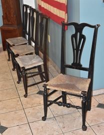 Set of Four Country Chippendale Chairs