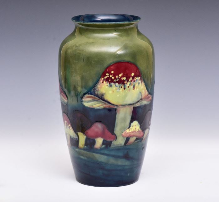 Moorcroft Claremont Toadstool Vase
10 1/4" high
circa 1925