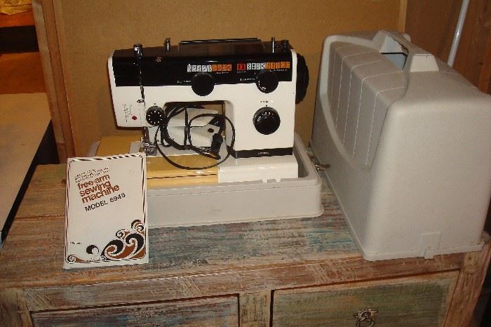 J.C. Penny's model 6945 auto stitch sewing machine with carry case.