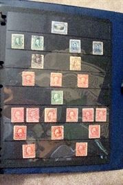One page of the U.S. stamps album.