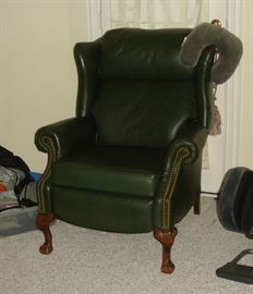 Green leather recliner