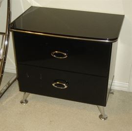 Black lacquer nightstand