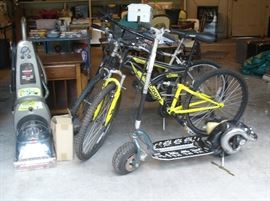 California Go "Big Foot" gas powered scooter, bicycles