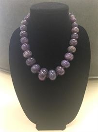 Vintage Chunky Purple Beaded Necklace