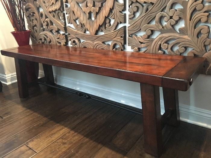 solid wood mahogany bench