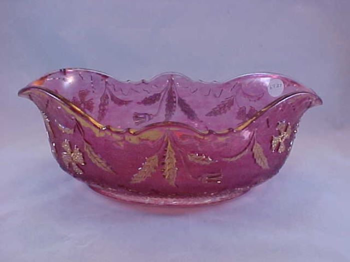 Victorian cranberry bowl w/gold  trim
