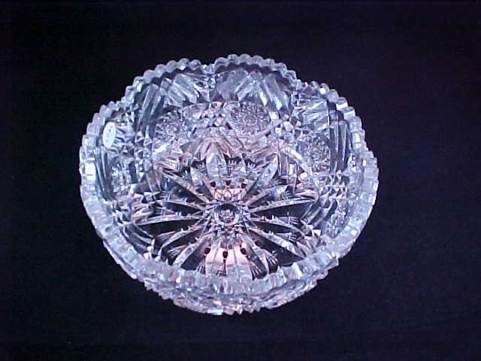 Large cut glass bowl.