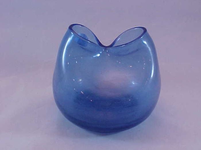 Early blue pinch vase.