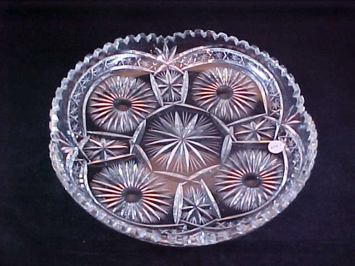 Large cut glass crystal tray.