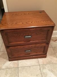 Two drawer oak file cabinet