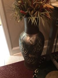 Tall vase zebra pattern
