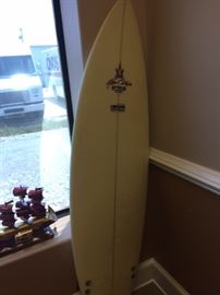 Allen white surfboard