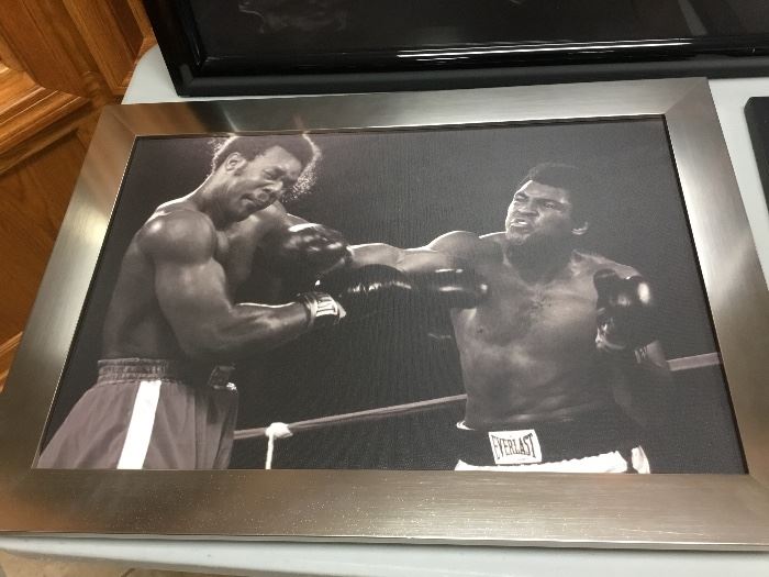 Mohammed Ali boxing wrapped canvas.