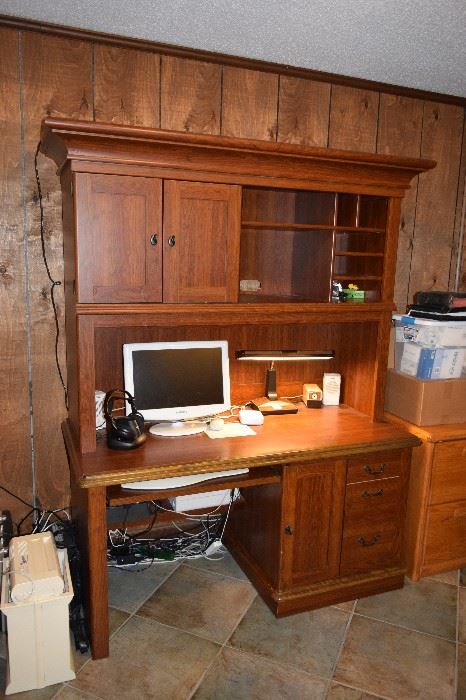 Desk With Top Hutch Desk 58" W X 30"  Hutch  48" X 29"