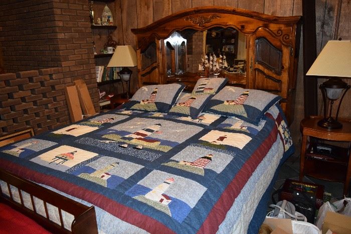 CA King Waterbed Converted with Pillow top Jamison Mattress 6'Wide X 84" Long. Has under bed storage