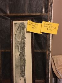 1913 Niagra falls panoramic picture and queen size box spring 