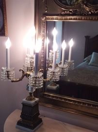 Lighted Marble/brass accent candelabra chandelier style-other items pictured not for sale