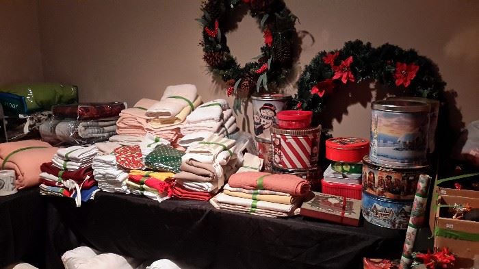 Lots of like-new linens and Xmas.