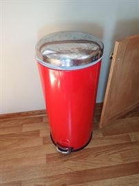 RED GARBAGE CAN