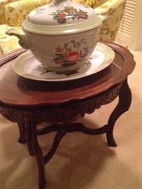 Antique table and tureen
