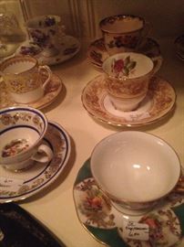 Miscellaneous cups and saucers