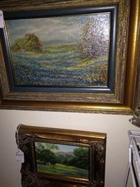 Small framed art -  bluebonnet scenes