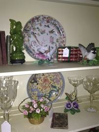 Variety of glassware and other decor