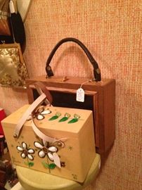 Vintage wooden box purses